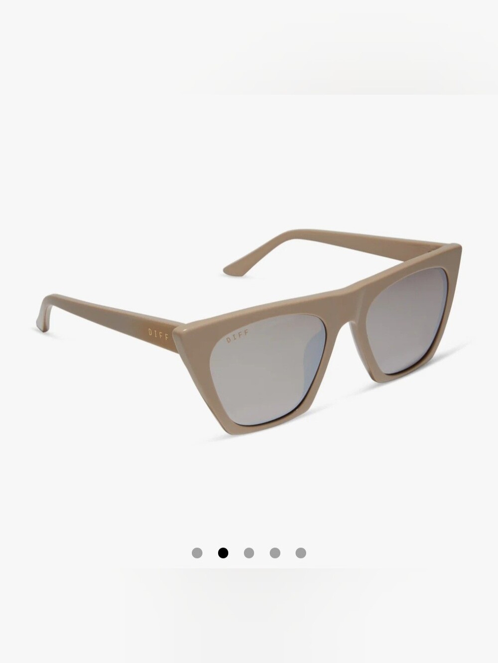 NIB! DIFF Eyewear, Almond Silver Flash Sunglasses, MSRP $108 - Picture 2 of 11